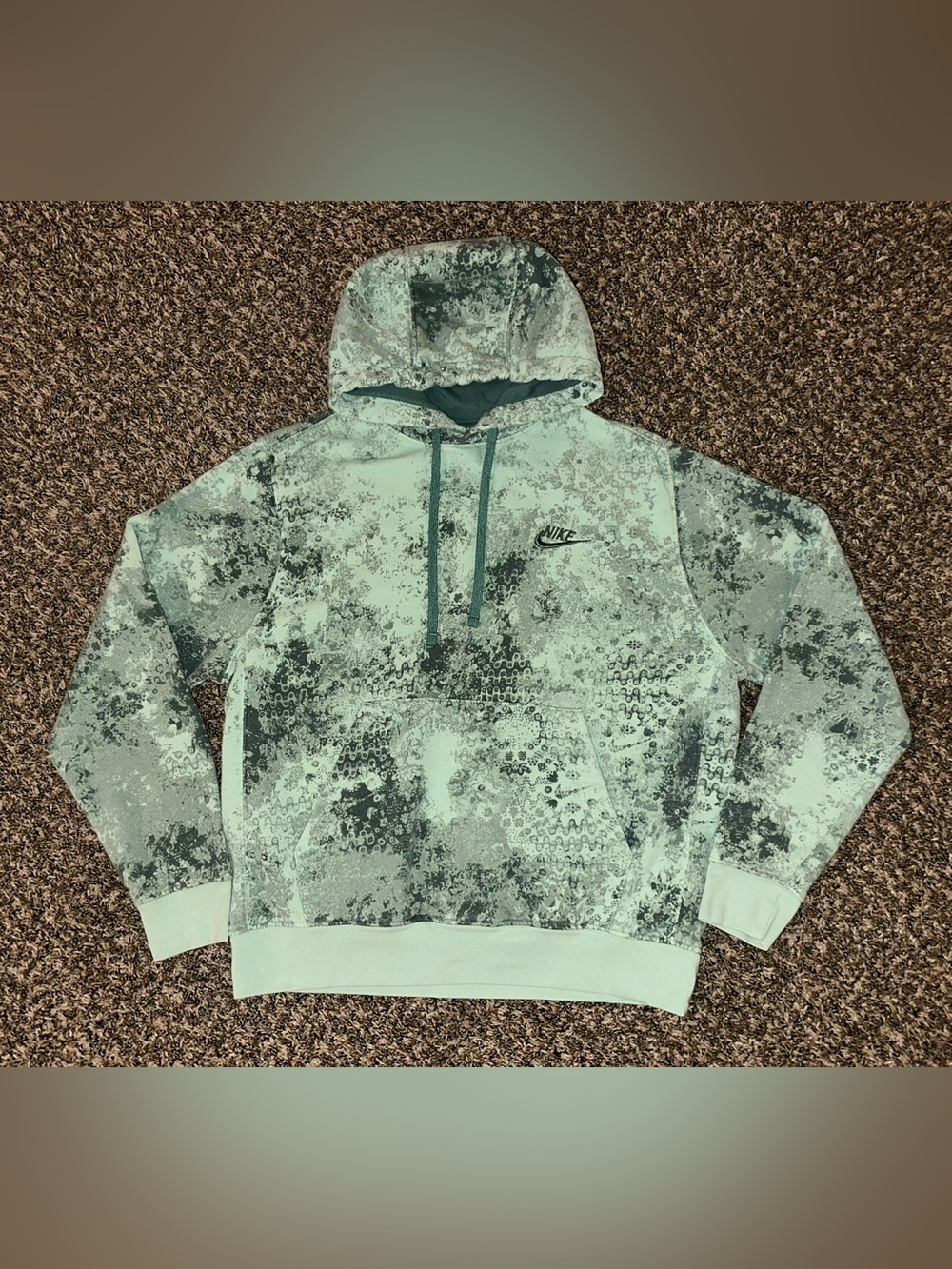 Nike Men’s Sportswear Club Fleece Tie-Dye Camo Pullover Hoodie - MEDIUM